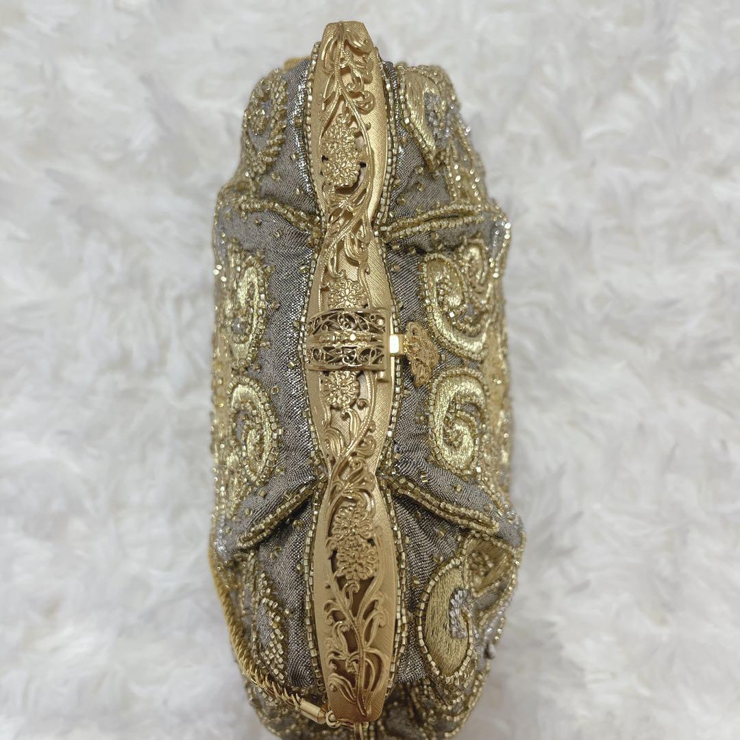 花井幸子　YUKIKO HANAI ビーズ刺繍 パーティーバッグ　美品