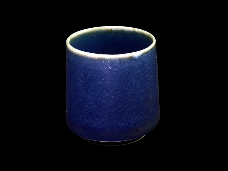 古伊万里　瑠璃色　のぞき　猪口　D312AS-CYk