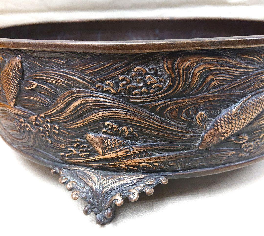 古銅 渡雲鋳の水盤