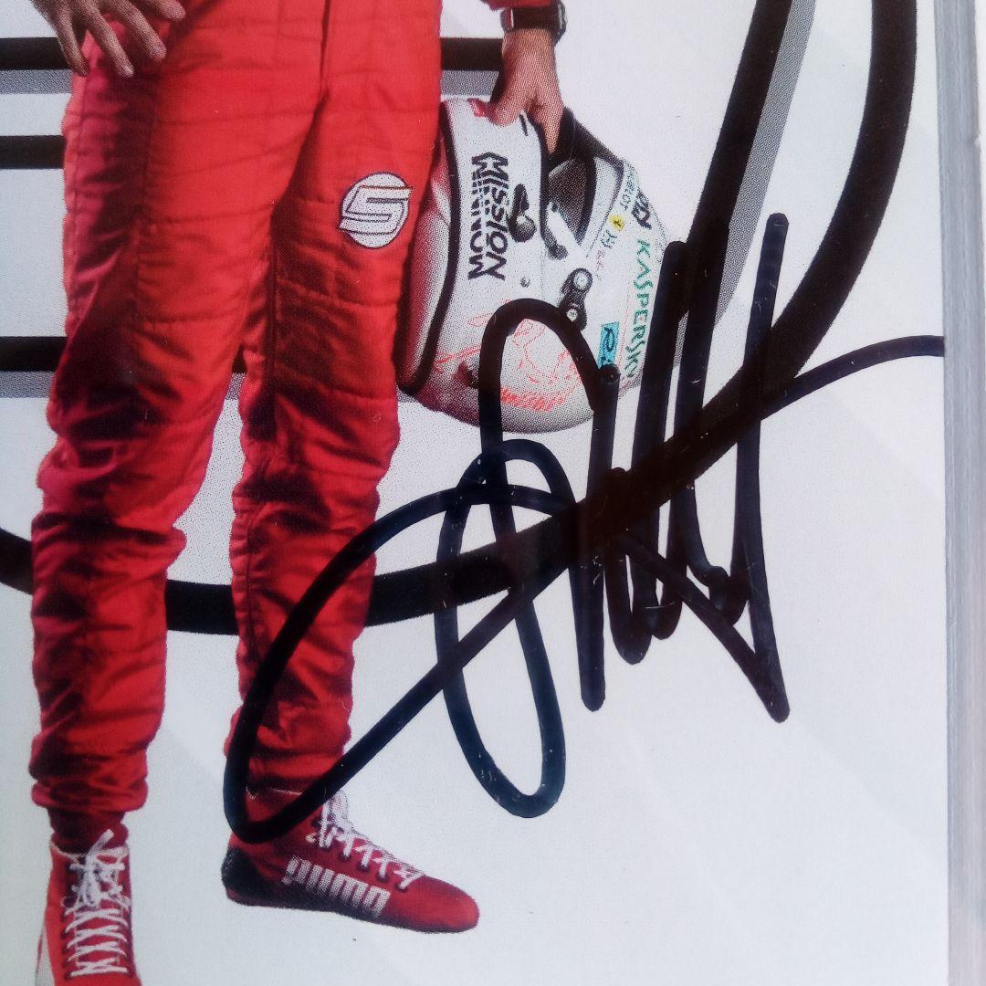 F1フェラーリ.セバスチャンベッテル直筆サイン入ドライバーズカード額装品本物