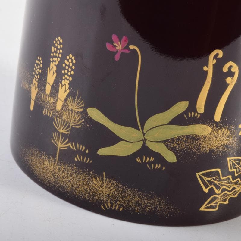 茶道具　輪島塗　元岡清斉作　春草蒔絵　金輪寺棗　共箱　V　7203