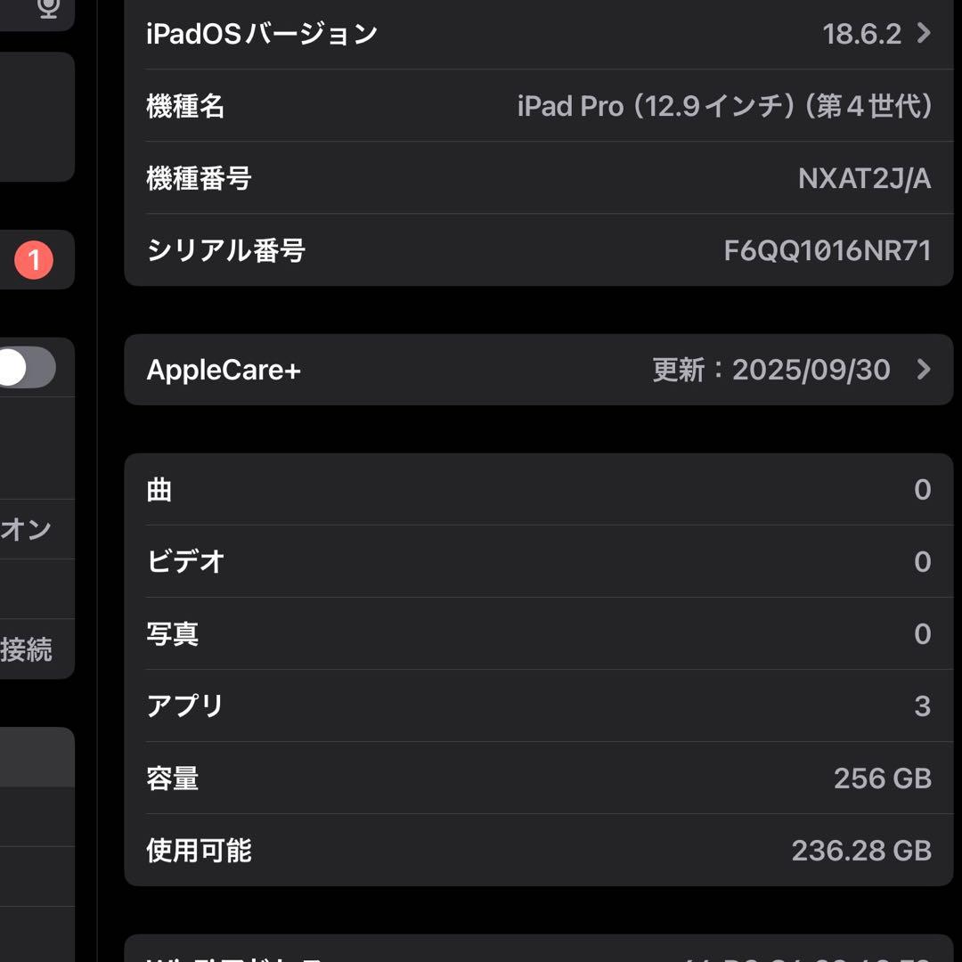 [新品同様品] iPad Pro 12.9inch 256GB スペースグレー
