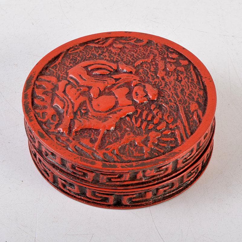 茶道具　漆塗　堆朱香合　仕覆付　C　8669