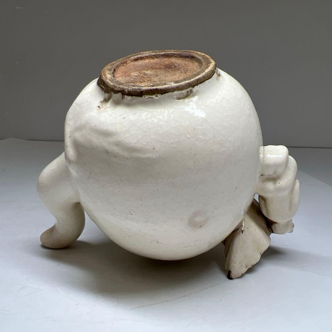 朝鮮美術 李朝桃形水注 鑑定箱付 幅約12㎝ 東Y7-0609⭐︎2Fトコチ