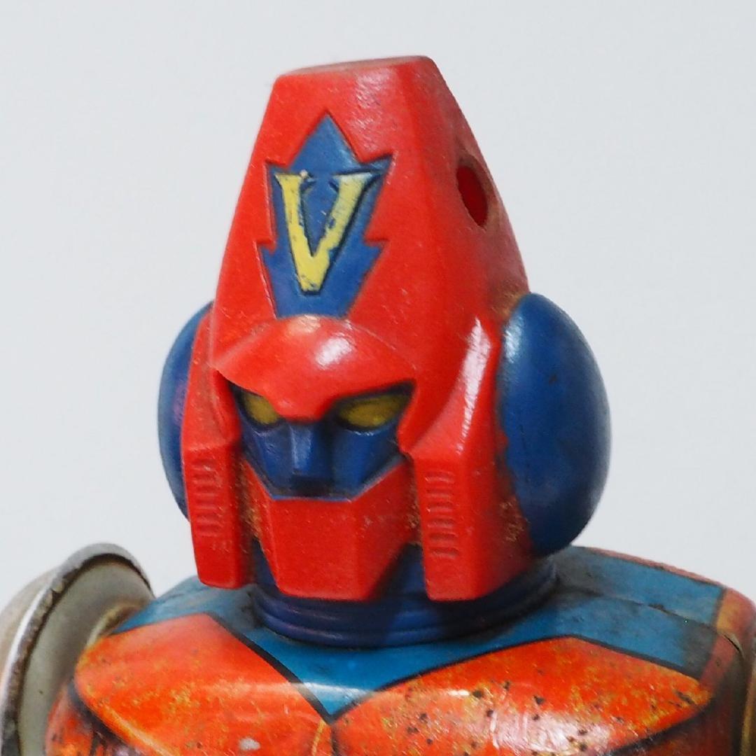 ポピー【コン・バトラーV動作不良 角欠】当時物ブリキ ゼンマイ歩行ロボットTIN