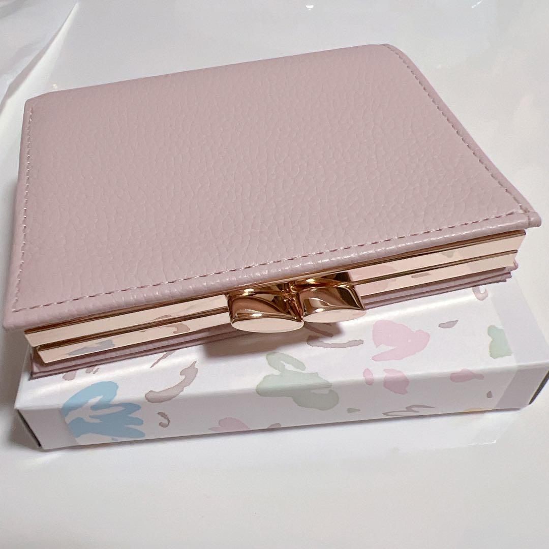 皇居 がま口財布 ピンク系 皇居限定 ピンク レザー 二つ折り財布 皇居