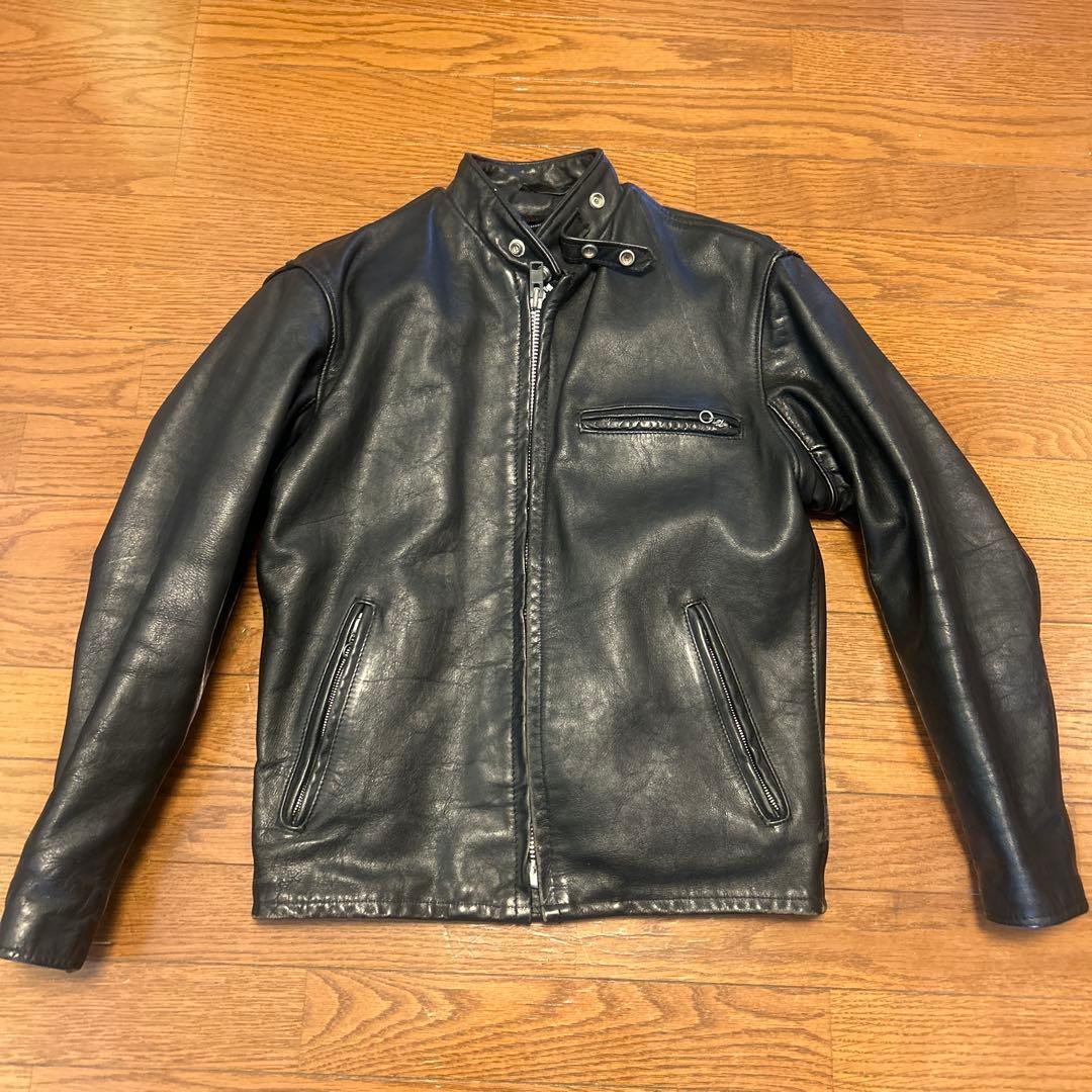 Schott シングルライダースジャケット 革ジャン 38 楽天市場】【613UST のシボ革(牛革)】 Schott ( ショット ) 516UST