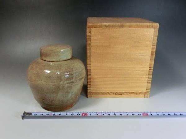 茶入■古萩（江戸期）時代物の文琳茶入 お茶道具 骨董品 古玩 古い茶器 古美術■ 茶入□古萩（江戸期）時代物の文琳茶入 お茶道具 骨董品 古玩 古い