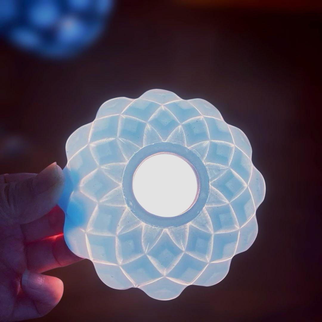 オールドバカラミニシャンデリア（刻印入）ブルーオパールセントフランス