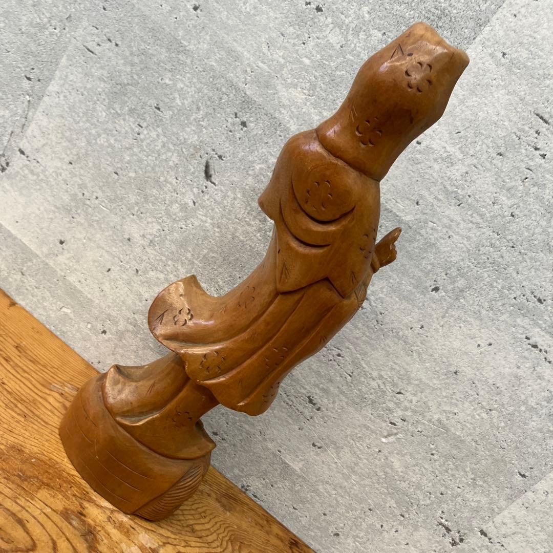 昭和レトロ 木製 木彫り 観音像 観音菩薩 置物 オブジェ インテリア