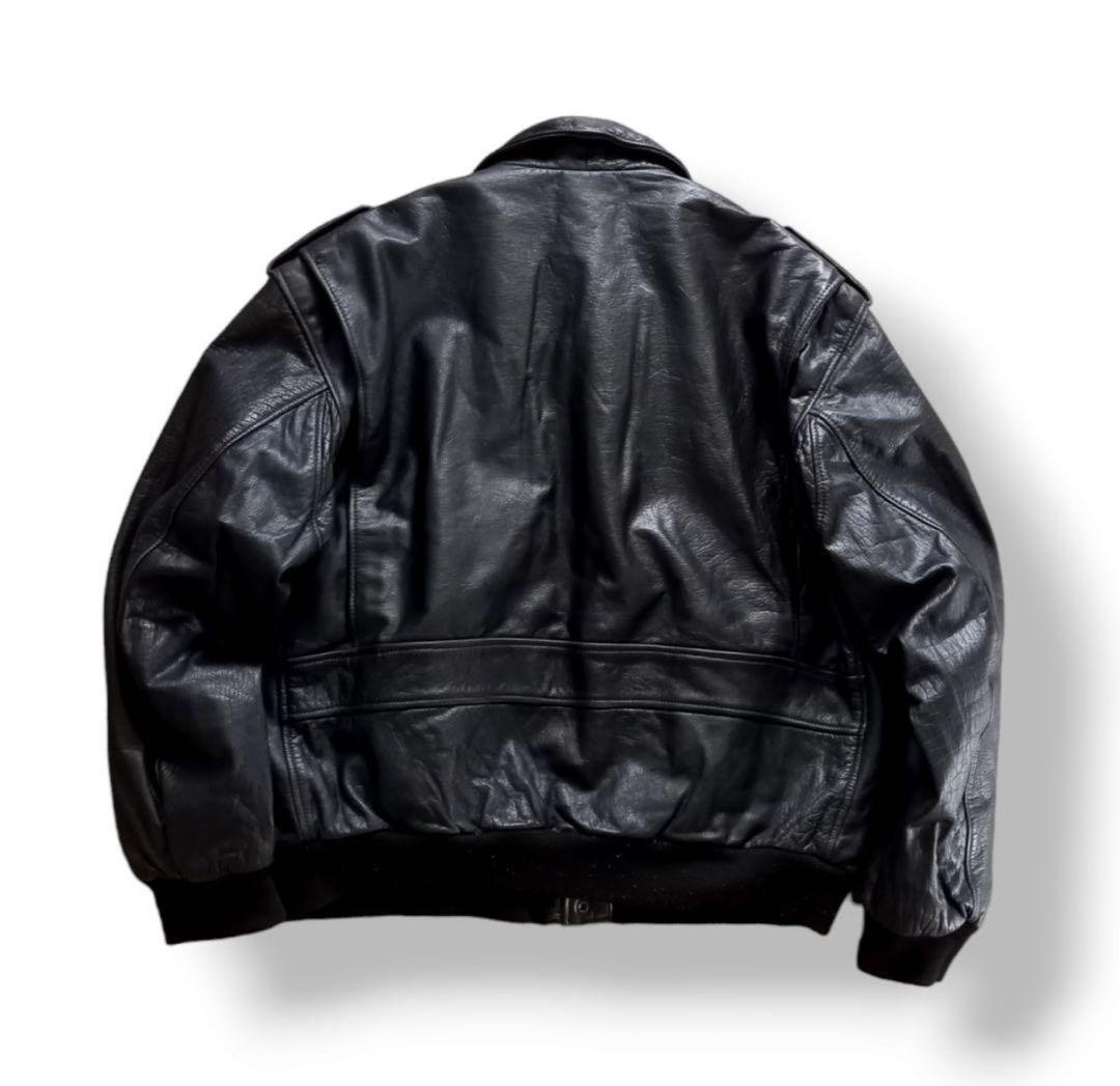 最上級 80s〜90s A-2TYPE レザーボンバージャケット 本革 黒