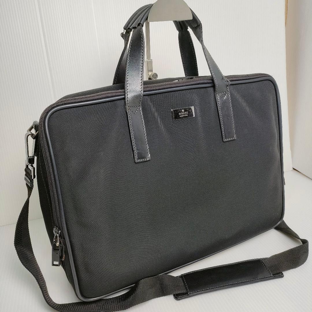 GUCCI 2way バッグ ビジネスバッグ ブリーフケース キャンバス グッチ