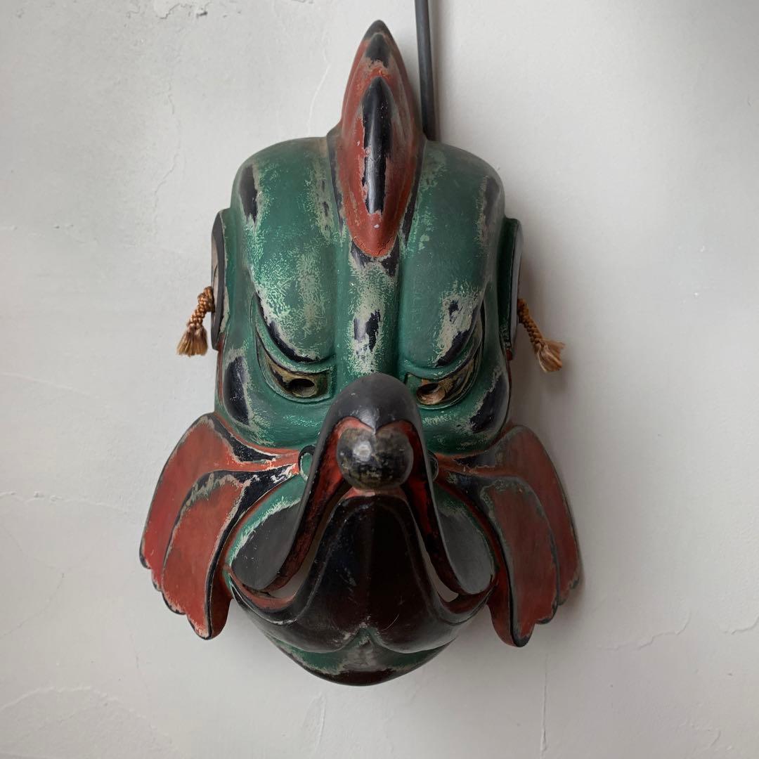 迦楼羅 乾漆 能面 レプリカ 烏天狗 カラス 酉 - メルカリ