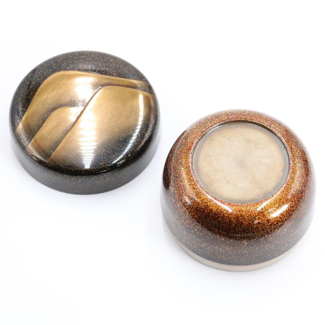 中村恭蔵作 遠山蒔絵 棗 金蒔絵 金梨子地 内銀溜 茶道具　DU99　1F28