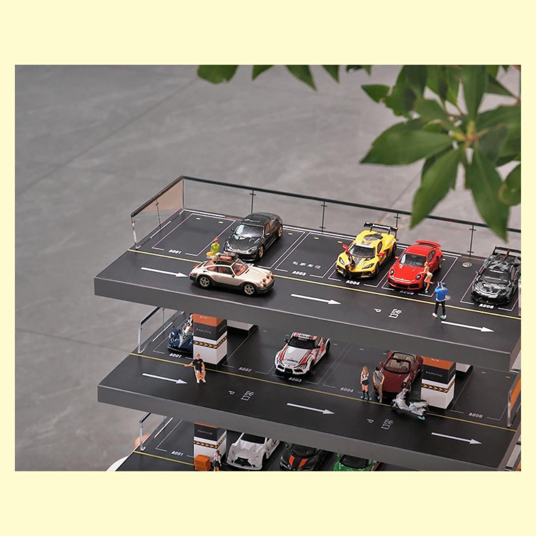 1/64 駐車場 ミニカー ジオラマ 模型 ガレージ jX6