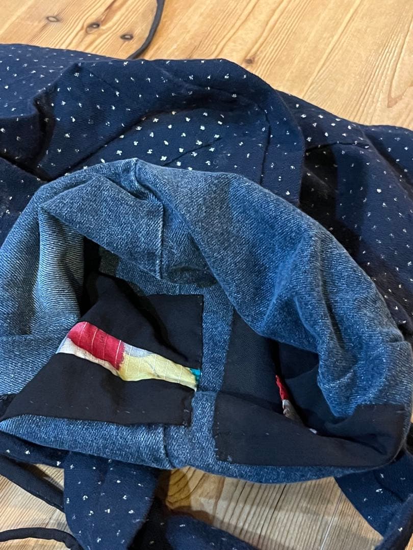 藍染 デニム古布リメイク ハンドメイド刺し子 トートバッグ ポーチ