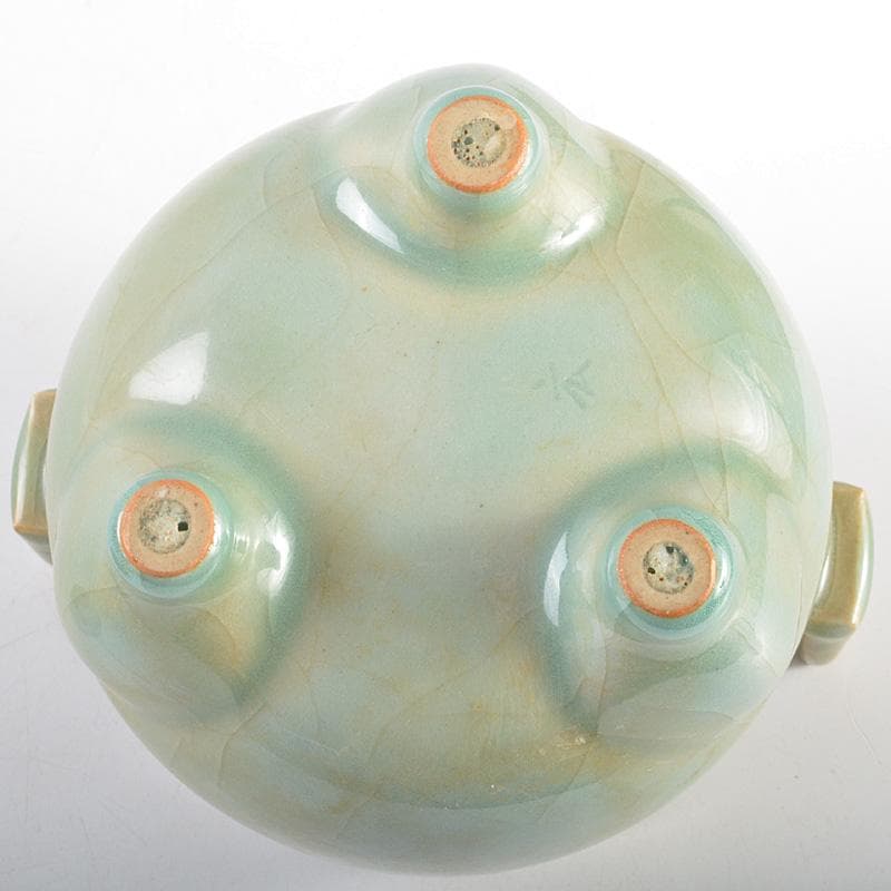 kk 様専用陶芸家 萬古焼 山本広己 秀逸作 青磁香炉 共箱 M R5768