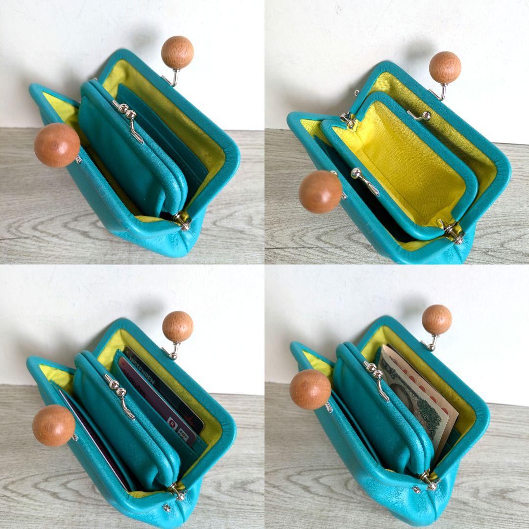 ミサト がま口ショルダーバック、親子がま口お財布　革