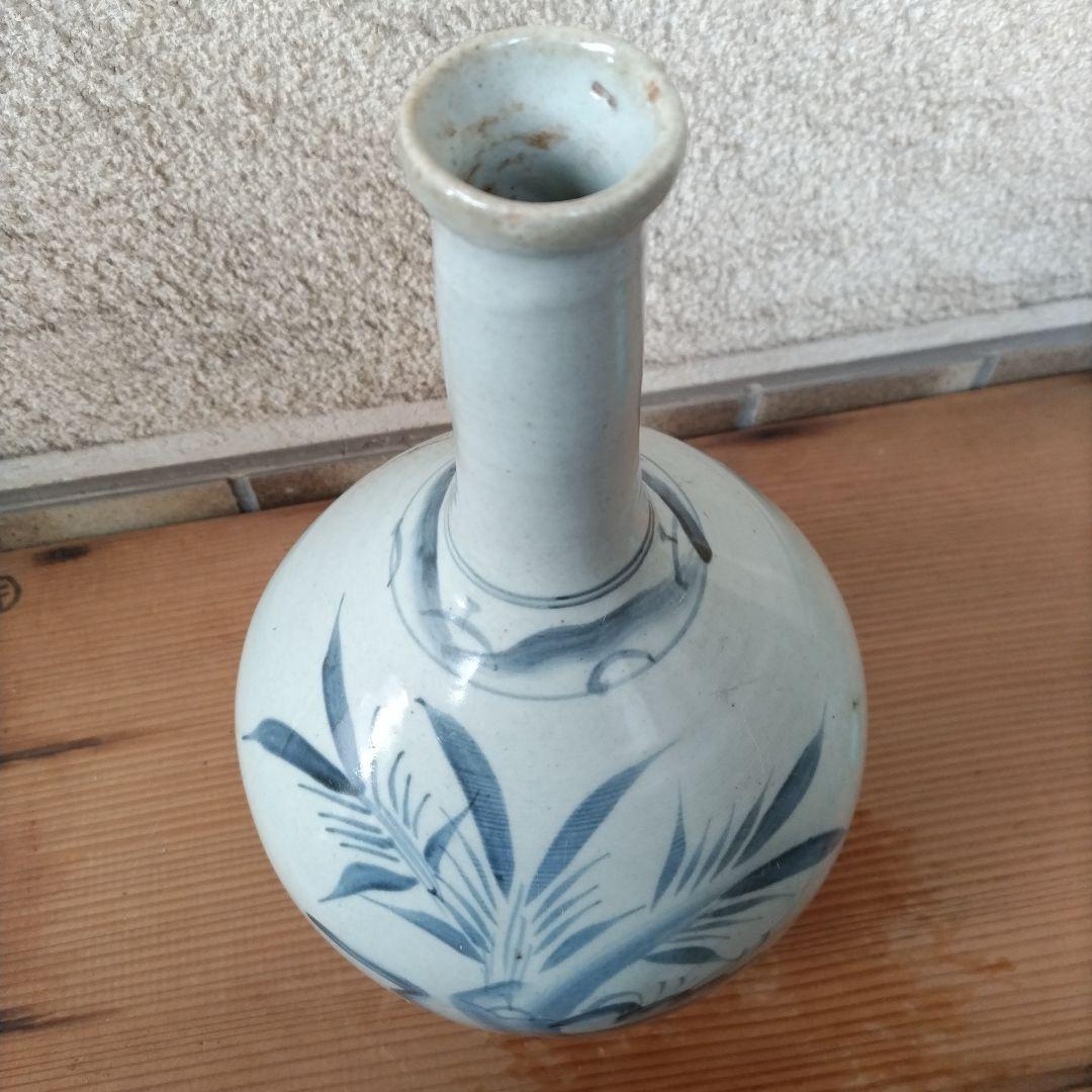 古伊万里の大きな笹徳利 江戸後期 有田焼 花入 花瓶 花器 酒器