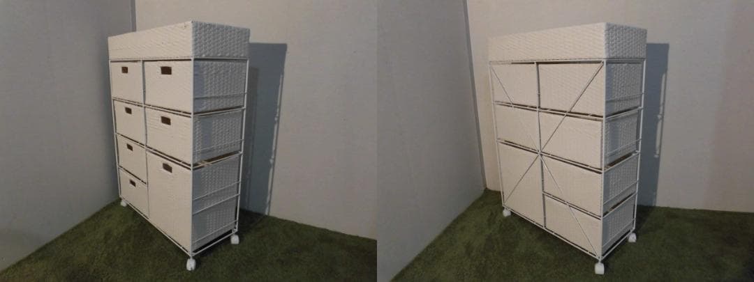 【全国一律送料無料・新品】ラタン風★サニタリー★ワイドランドリーチェスト