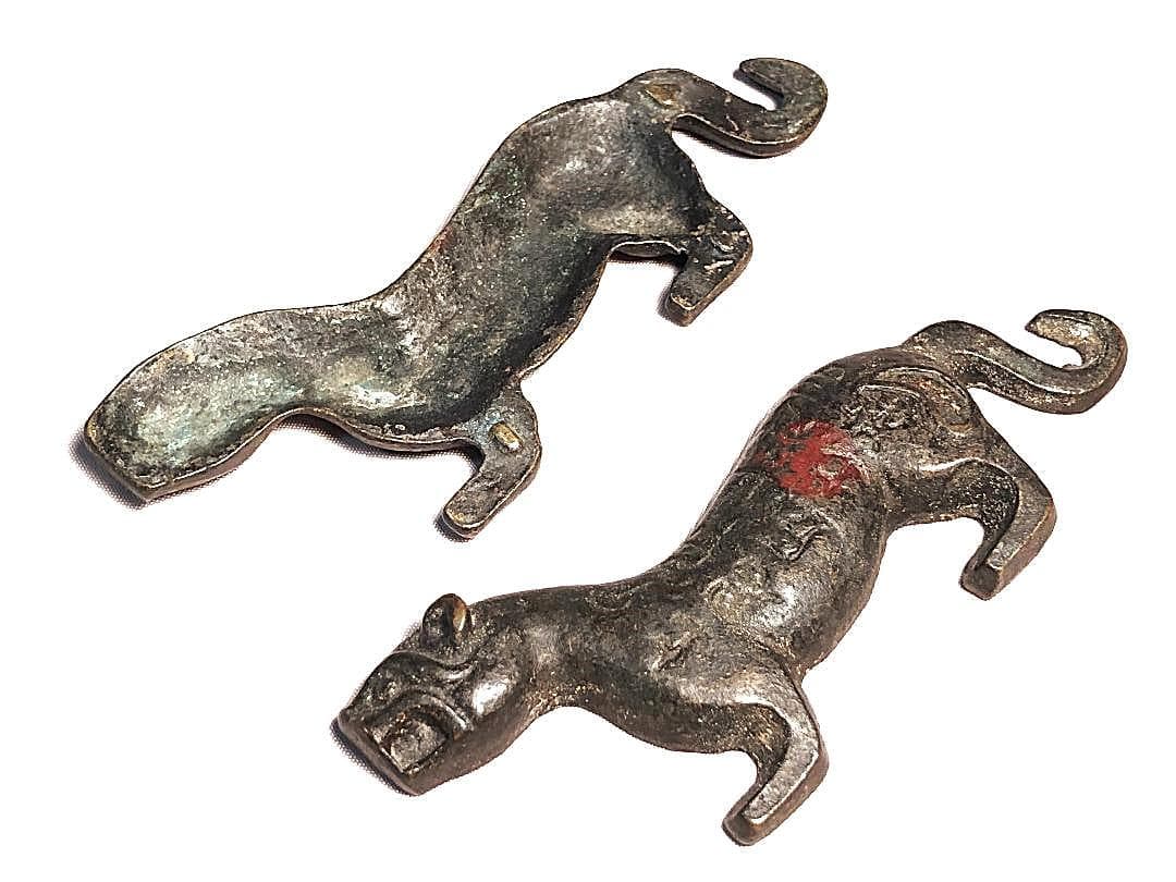 虎形割符 明～清朝期 】 倣古春秋戦国時代兵符 中華古玩