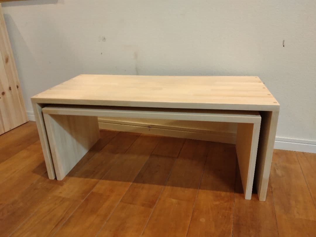 木製 ハンドメイド オーダー コの字型 踏み台 ベンチ 水槽台 サイド