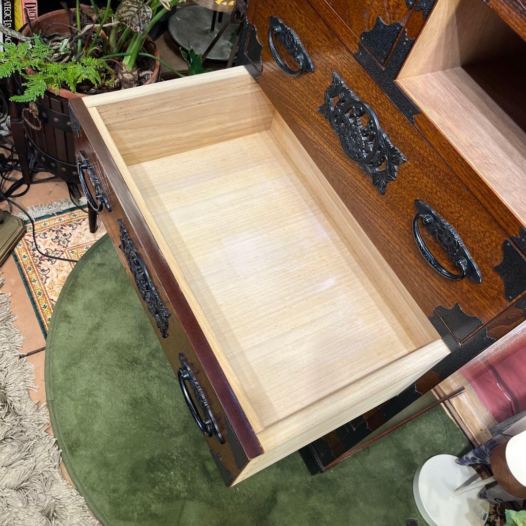 Sale 和製アンティーク 重厚感ある鉄器 チェストキャビネット 民芸