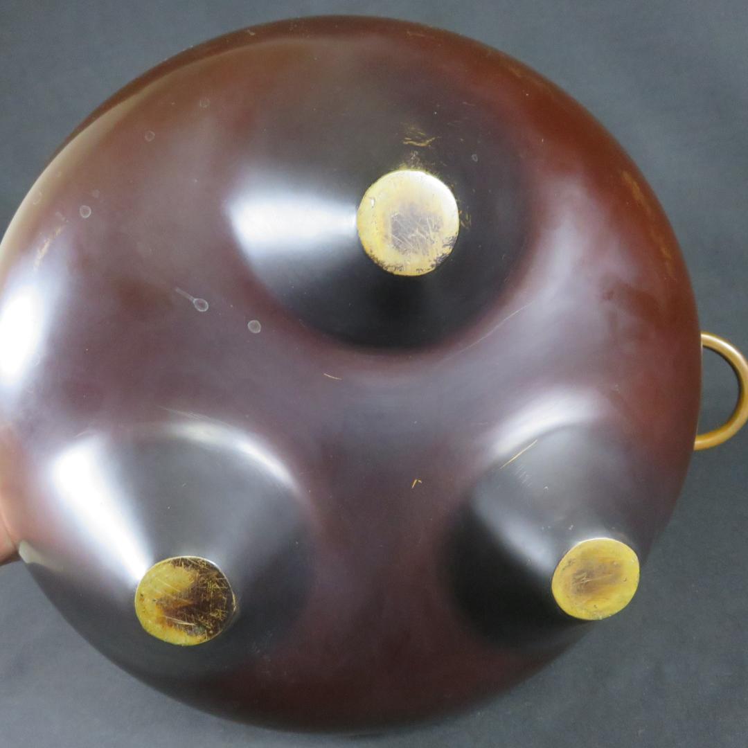 風炉釜 鬼面風炉 風炉師 唐銅 在銘 考斎作 宋 共箱