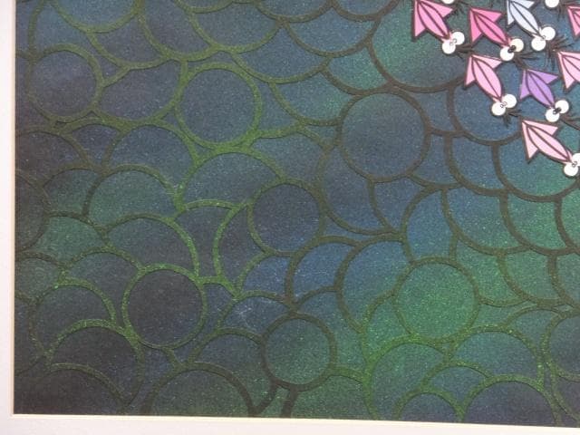 無署名　切絵　貼り絵『波昇蛍烏賊』切絵　貼り絵 0109E