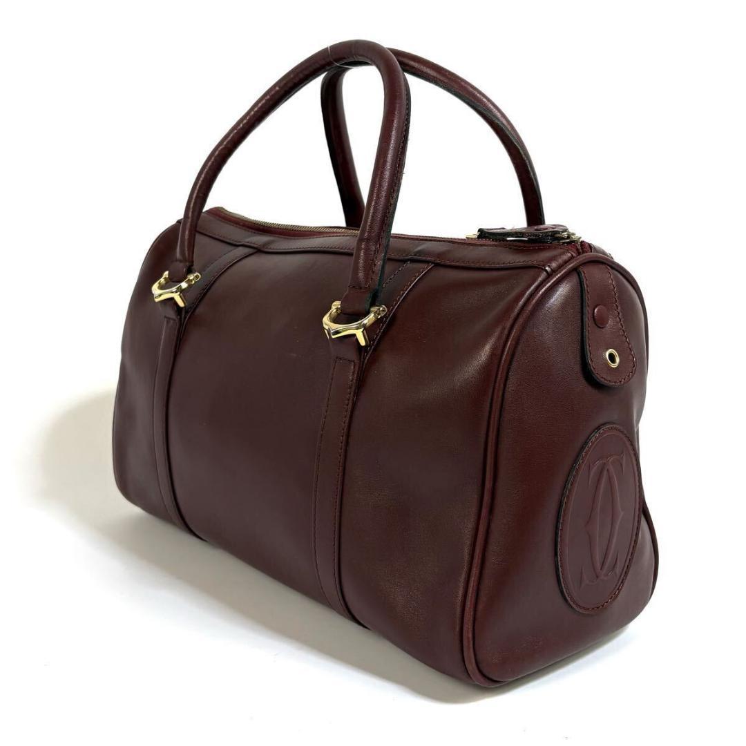 【美品】Cartier レザー マストライン ハンドバッグ 元袋カード付き