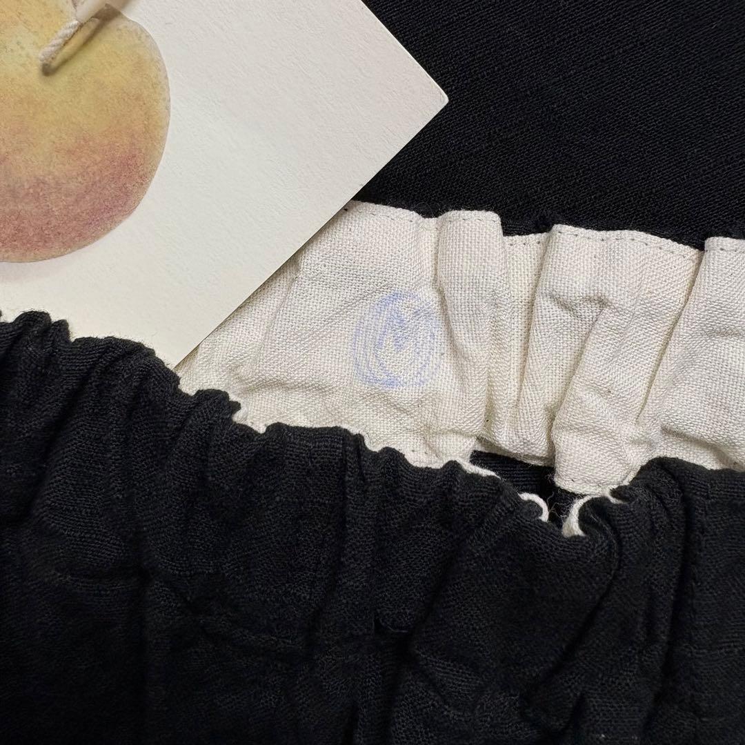 美品☆ヤンマ産業 yamma☆会津木綿 ソフトサルエルパンツ +10cm丈 黒