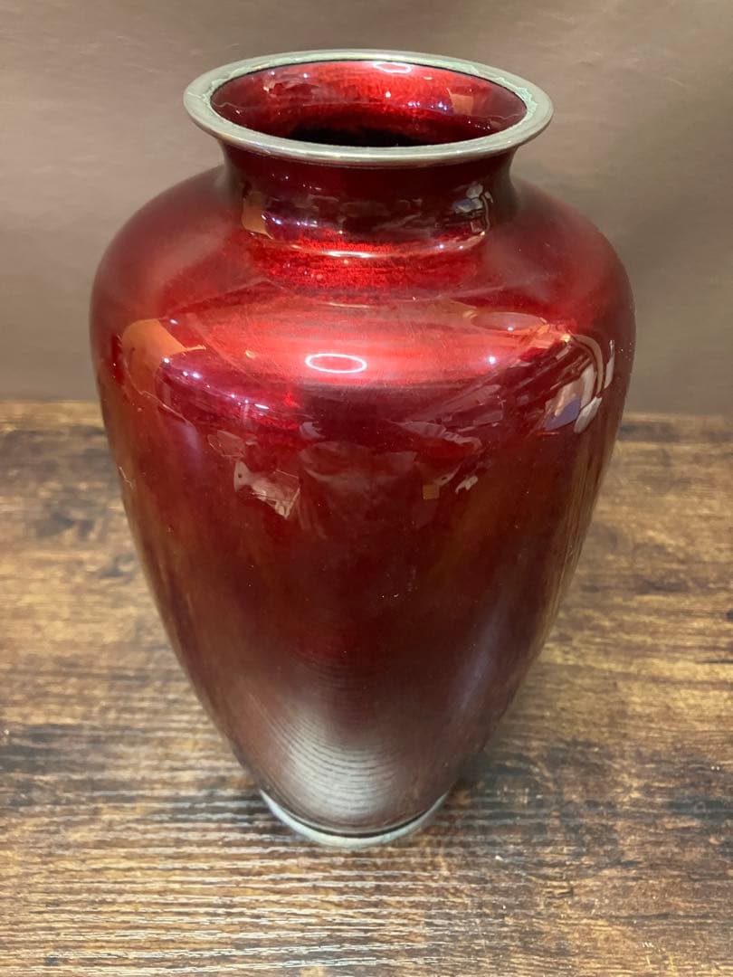 七宝焼 花瓶 菊柄 大小2個セット