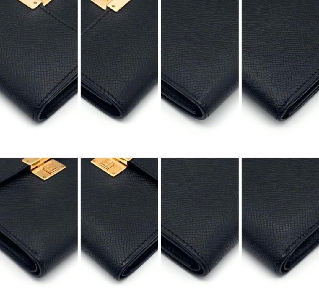 売り切り価格！美品 HERMES エルメスクリック12 三つ折り財布　黒