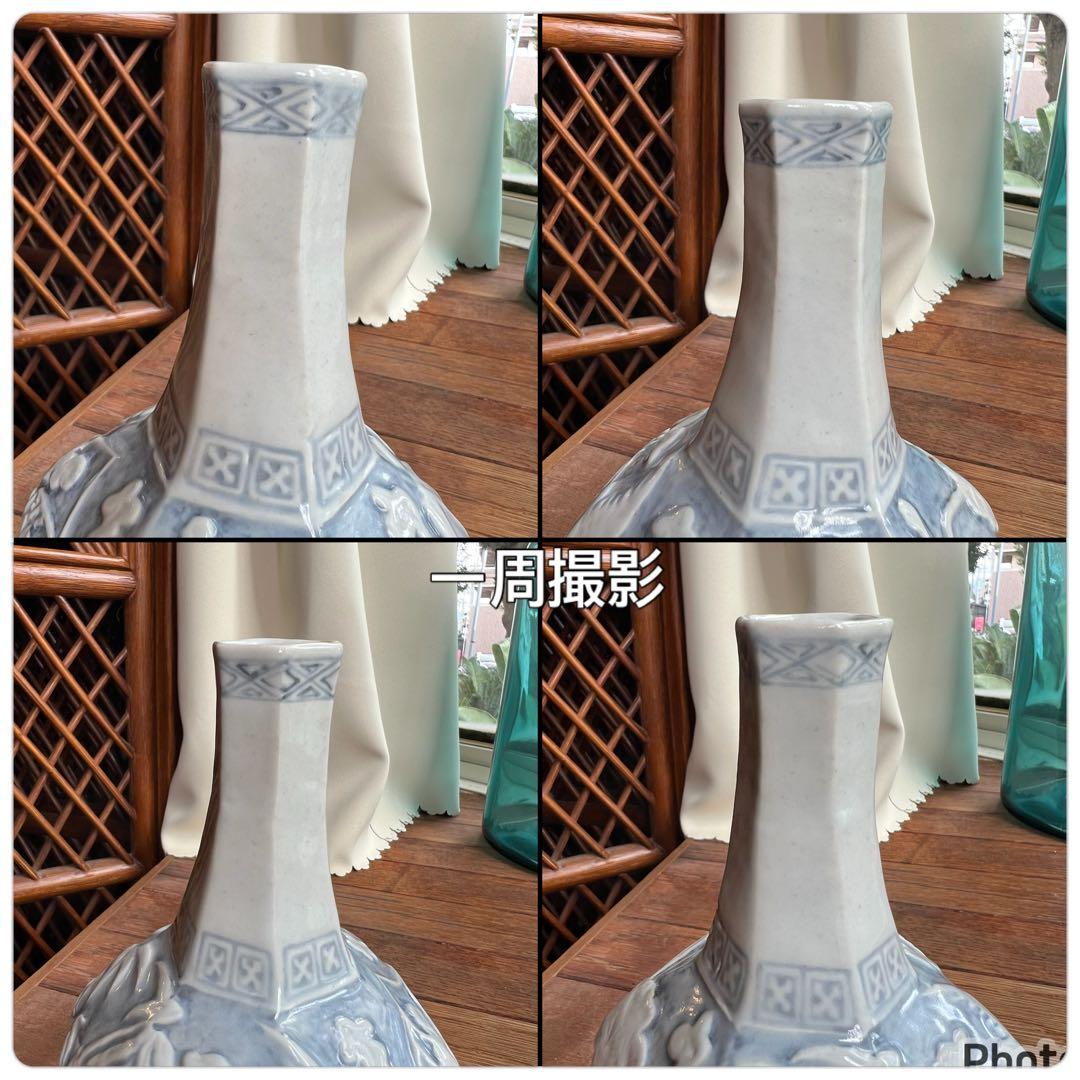 李朝 鹿 鶴 兎 亀 竹 梅 分院 朝鮮 骨董品 花瓶 壺 陶器 染