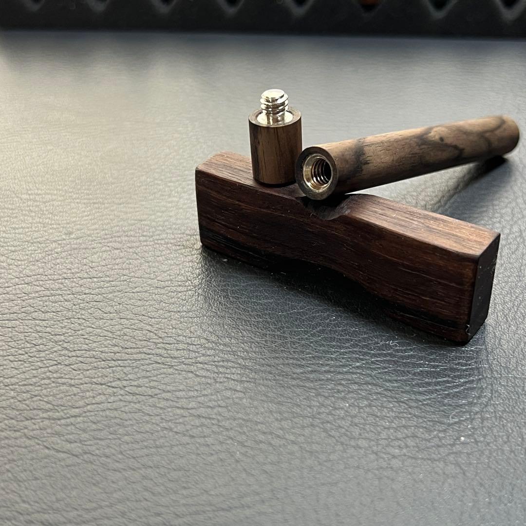 36黒柿　木製キャップ芯ケース　木目揃え　キャップのところにほんの少し孔雀杢