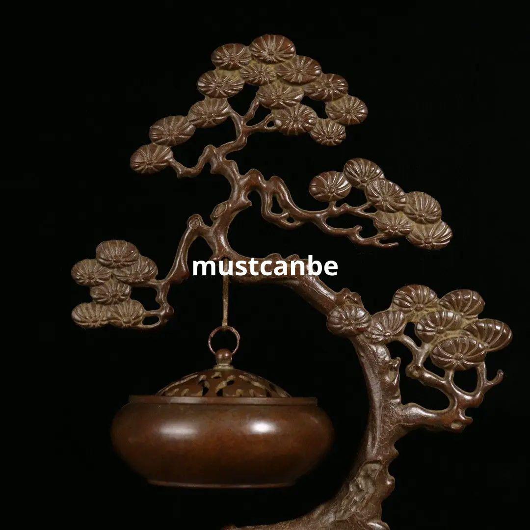 銅 細工 松迎客松弔炉を弔り 檀香を沈める香炉 香道具 工芸品 置物