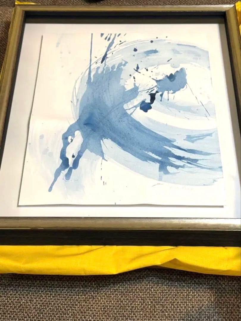 Lynette Melnyk リネット・メルニック原画 抽象画 ブルーアート額装