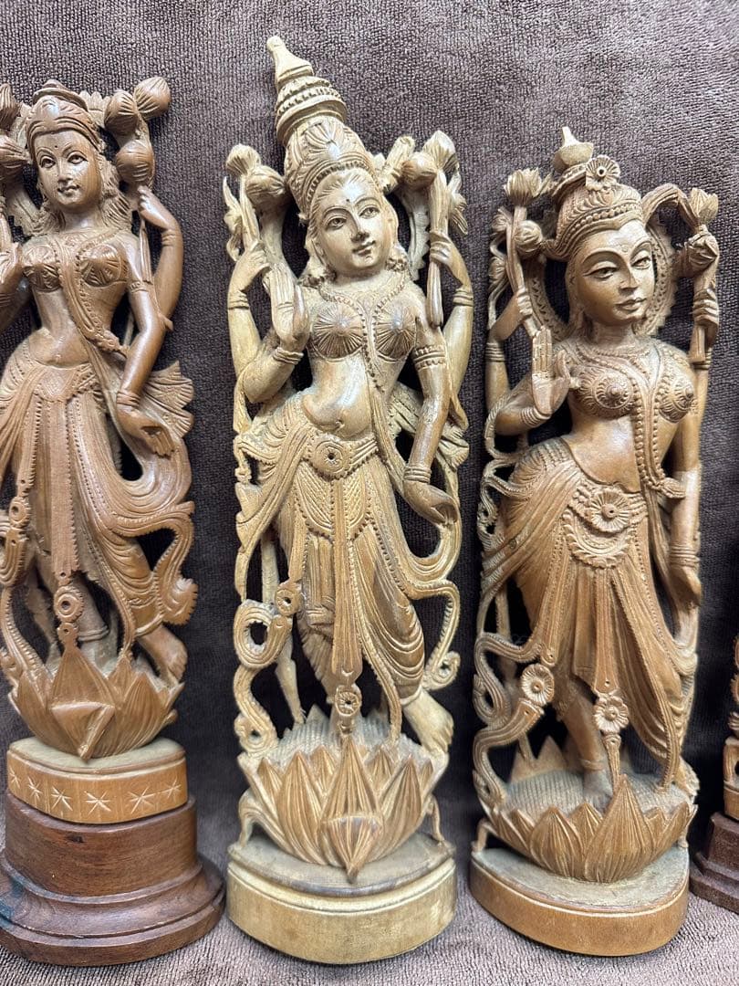 インド 白檀 弁財天 仏教美術 仏像 骨董 木像 木製 仏教 密教 置物