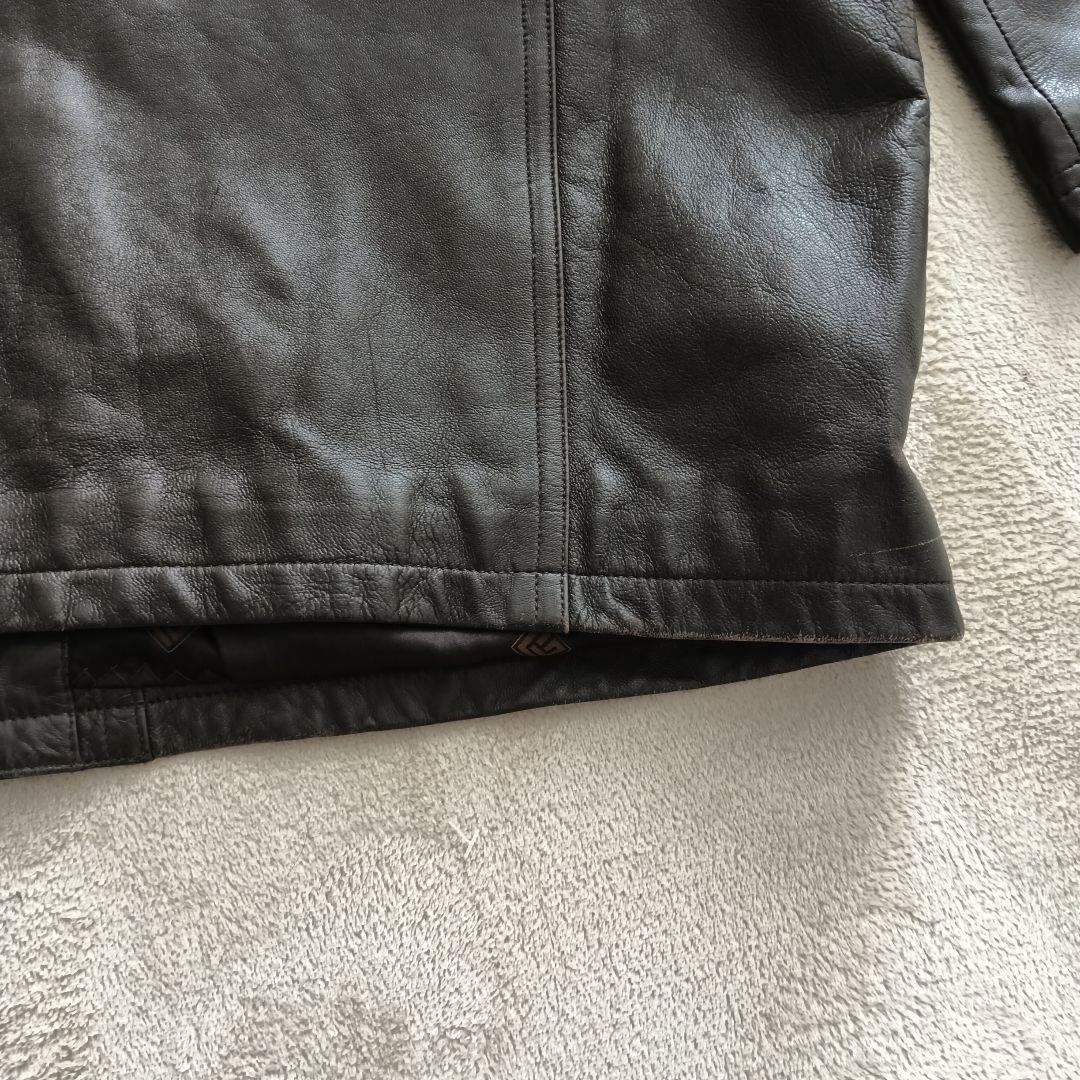 ピエールバルマン　ラムレザーコート ヴィンテージ　ブラウン　サイズLL