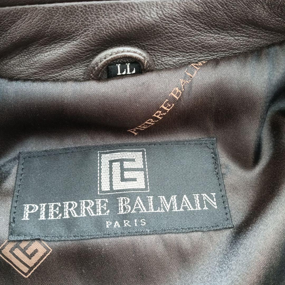 ピエールバルマン　ラムレザーコート ヴィンテージ　ブラウン　サイズLL