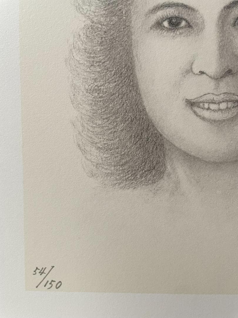 八島義郎 リトグラフ 版画 微笑 貴重