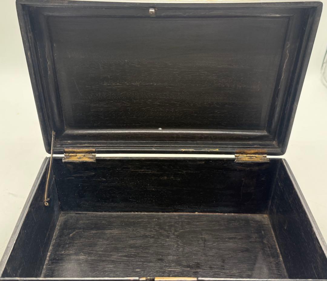 中国 清時代 螺鈿圖紅木箱 アンティーク 送料込み251108