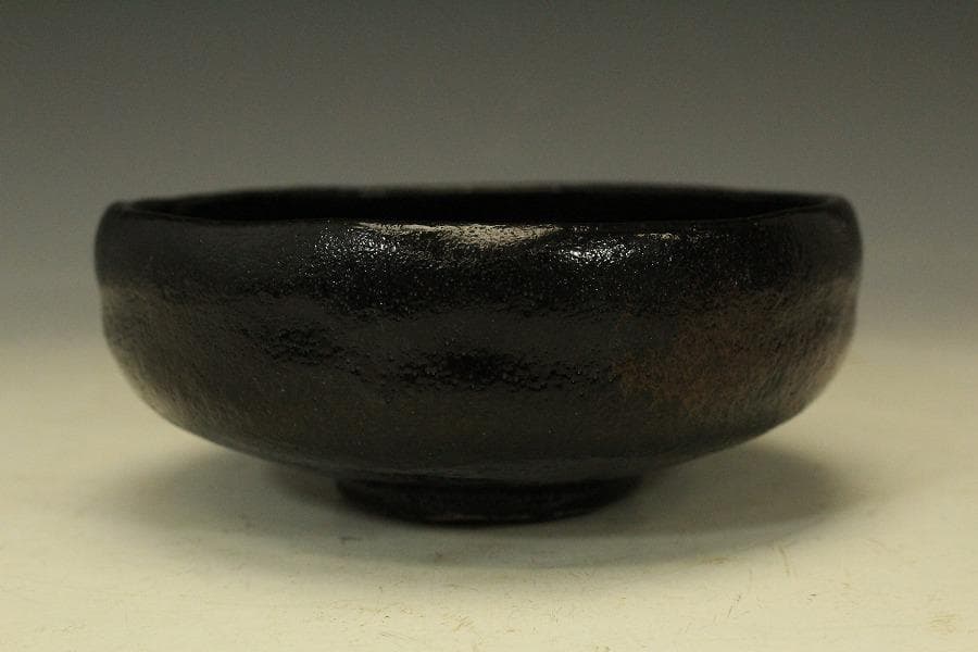 大特価 茶道具 楽焼 黒楽平茶碗 在銘 作家物 未使用 763