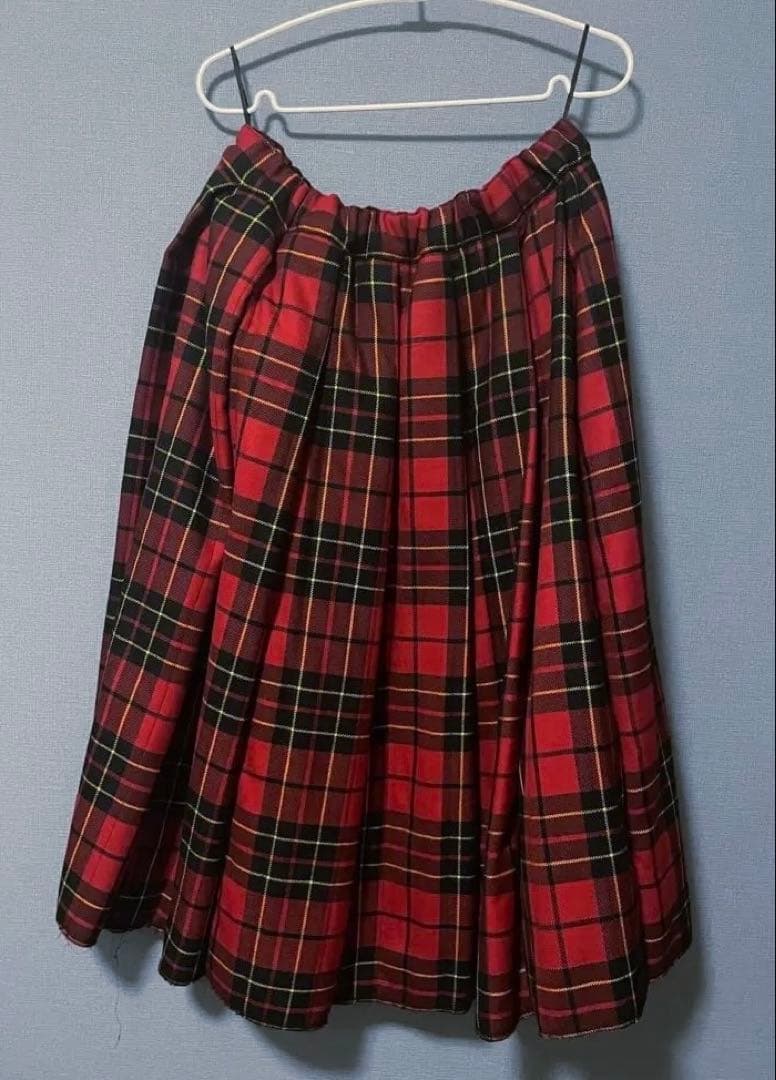 コムデギャルソン 中わた入り チェック プリーツスカート