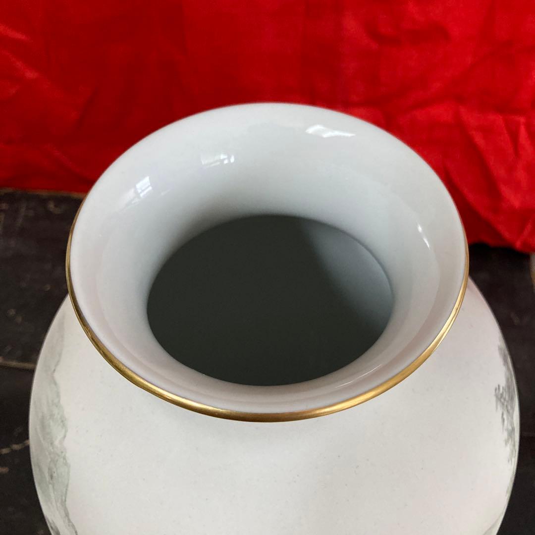 深川製磁　壺　山水図　オールド深川　画/金武自然