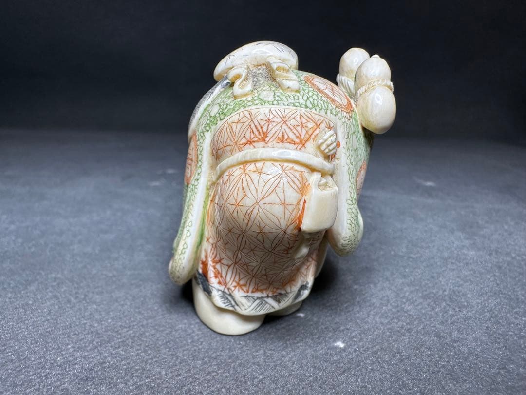 極上 七福神 置物 根付 印籠 天然素材 アンティーク 骨董 飾り物 古美術品