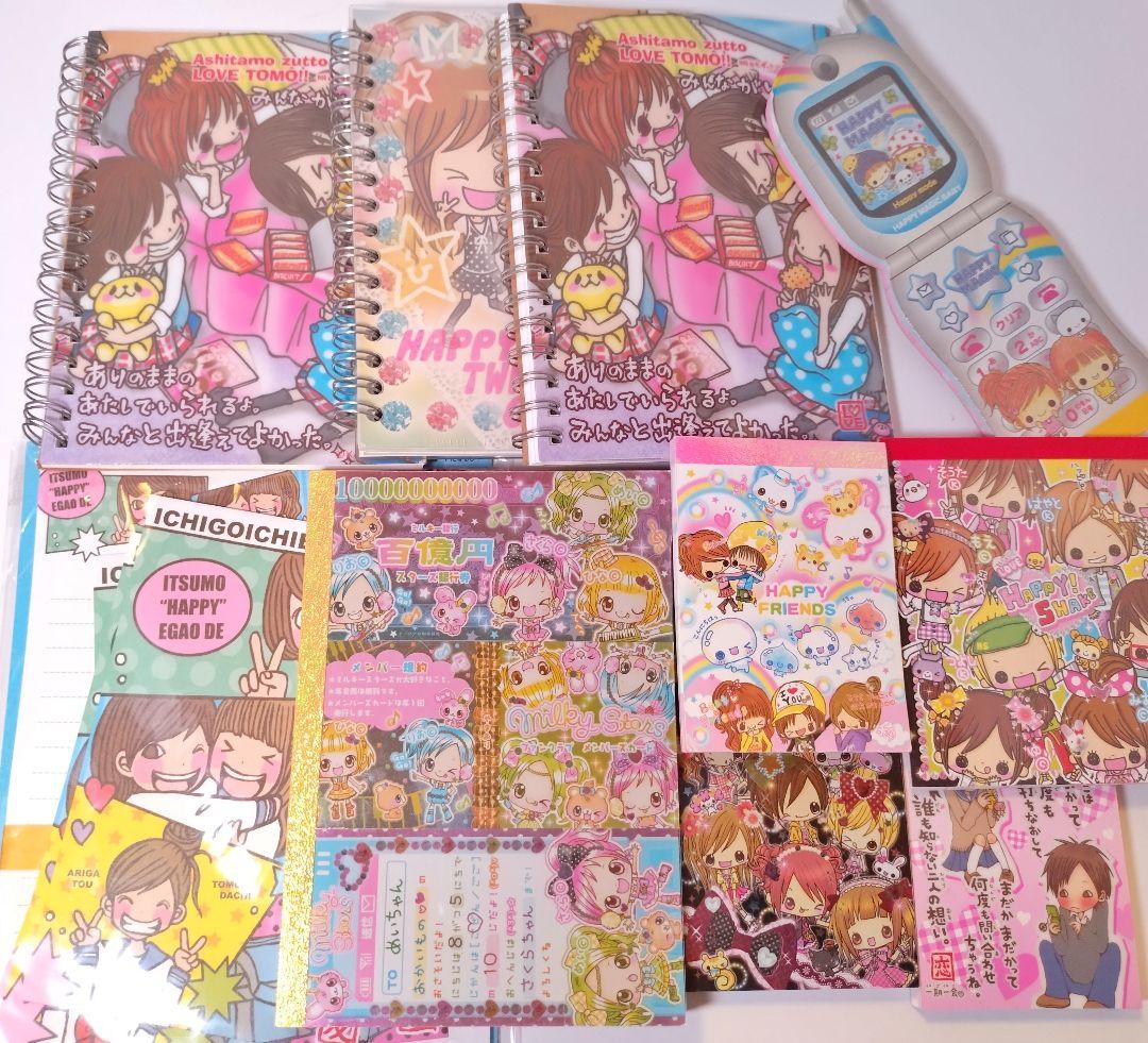 ガールズ10点セット 平成レトロ メモ帳 シール帳 ラブ友 一期一会