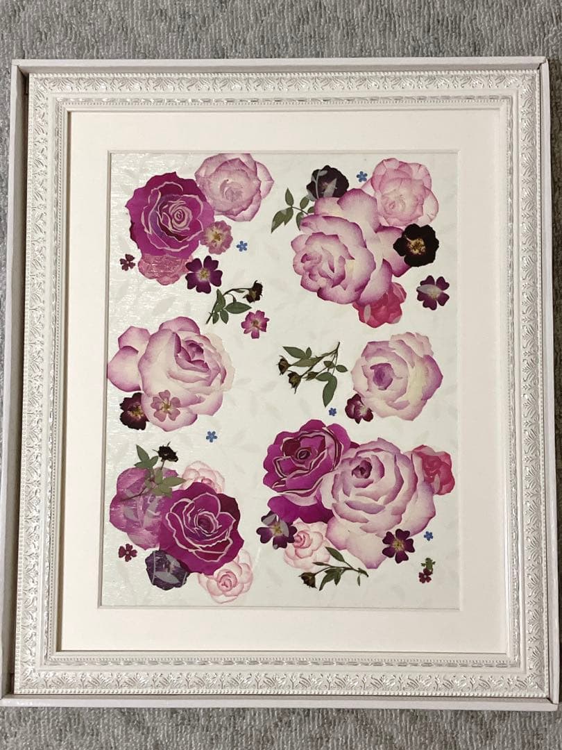 押し花アート額【タテ54cm×ヨコ45cm】 薔薇 - メルカリ