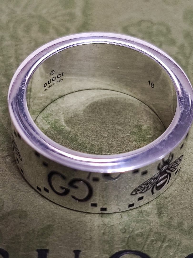専用　新品 GUCCI グッチ 指輪 シルバー リング GG＆ビー 蜂 18