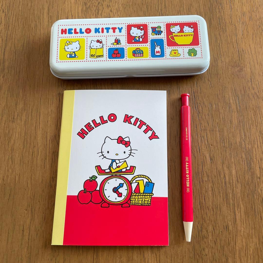 ハローキティ 文具セット 缶ペンケース ボールペン メモ 3点セット